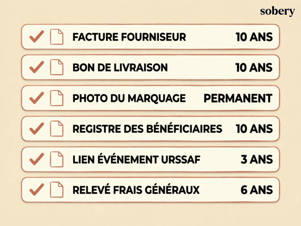 les 6 documents à conserver pour justifier l'achat de goodies