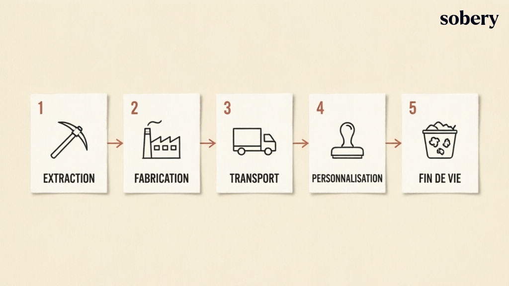 le cycle de vie d'un goodies en 5 étapes pour l'empreinte carbone