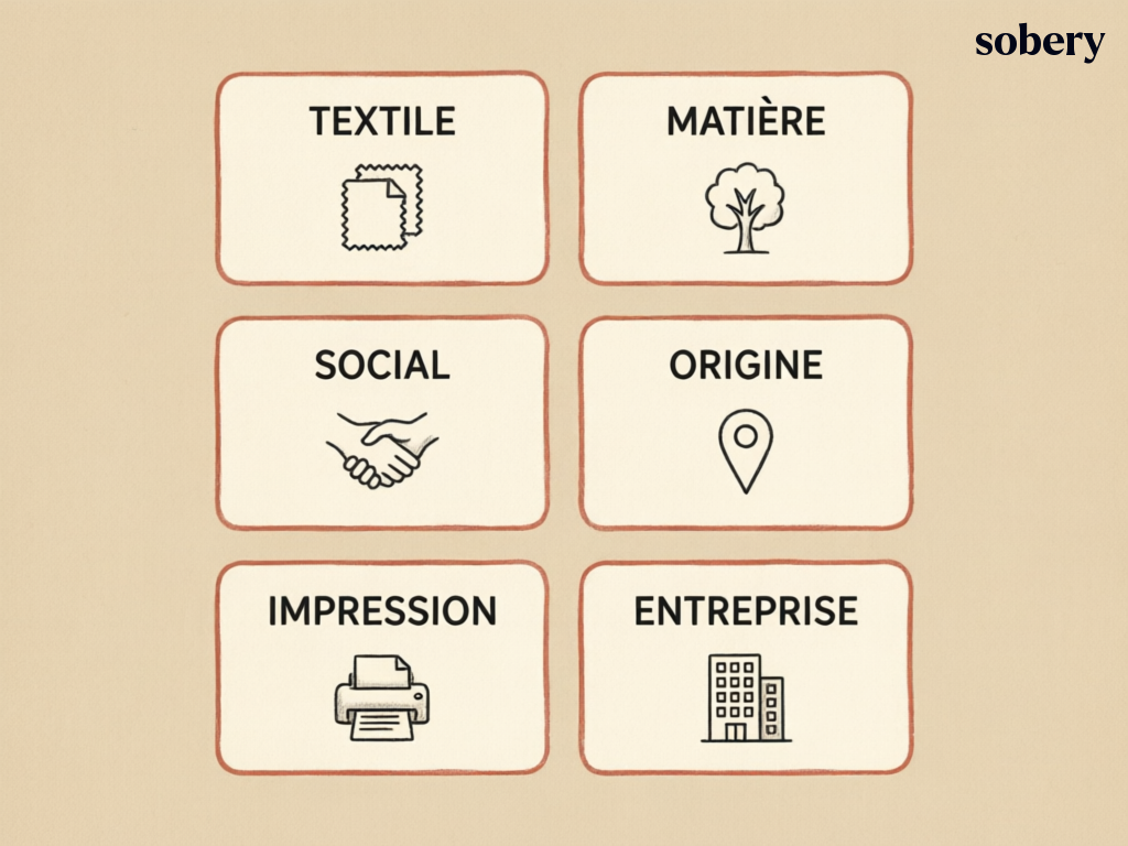 Les 6 familles de labels écologiques : textile, matière, social, origine, impression, entreprise les 6 familles de labels écologiques pour un goodies