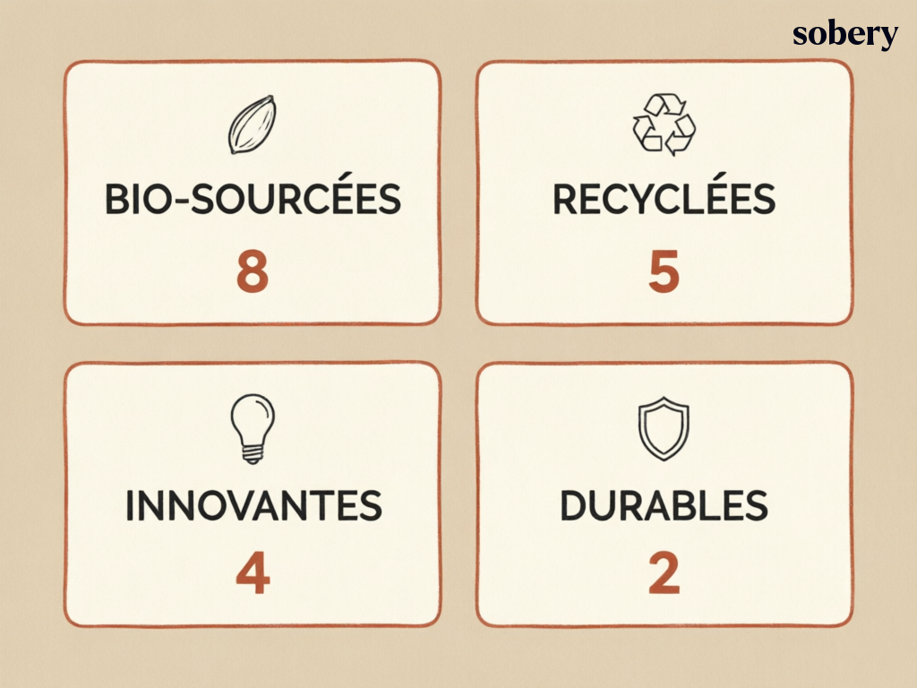 Les 4 catégories de matières écoresponsables — bio-sourcées, recyclées, innovantes, durables les 4 catégories de matières écoresponsables pour goodies