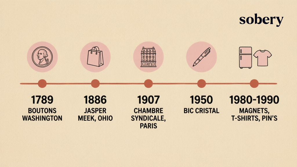 origine des goodies : frise chronologique de 1789 à nos jours